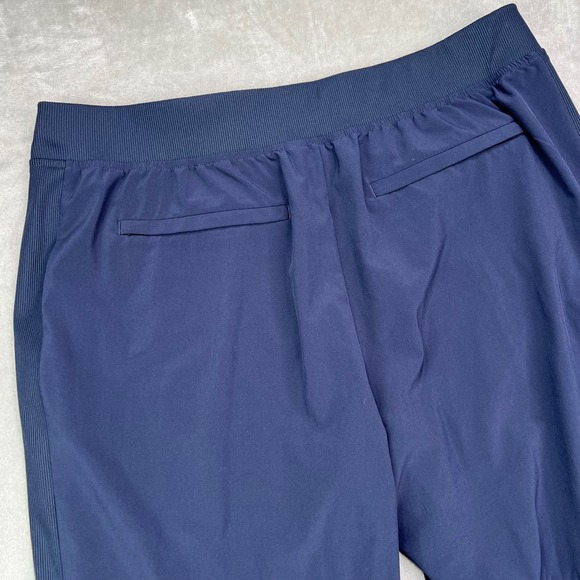 Athleta Brooklyn Ankle Pants Womens 16 Navy Blue Solid Stretch Tapered Leg - Picture 14 of 14